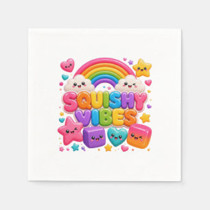 Servilleta De Papel Squishy Vibes Lindos Kawaii Arcoíris Ombre Estrell