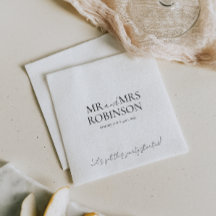 Sr. moderno y Sra. Elegant Wedding Napkin