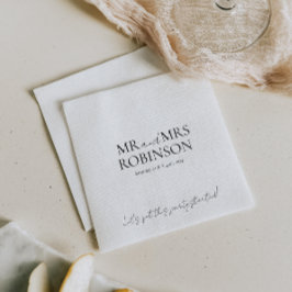Servilleta De Papel Sr. moderno y Sra. Elegant Wedding Napkin