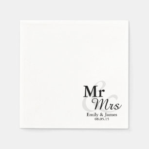 Servilleta De Papel Sr.&Mrs. Simple Elegant Typography Boda