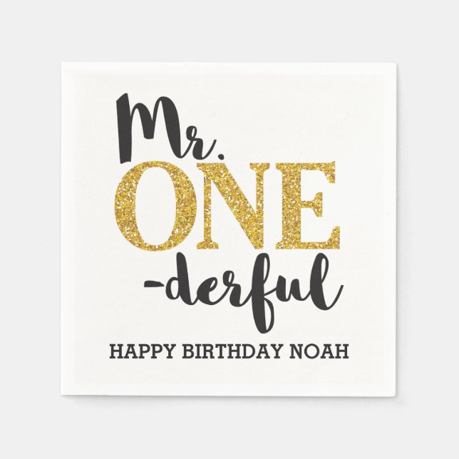 Servilleta De Papel Sr. ONEmaravillosas servilletas de papel de cóctel (Anverso)