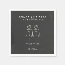Servilleta De Papel Sr. y Sr. Doodle Gay Boda Personalizado