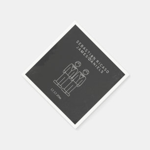 Servilleta De Papel Sr. y Sr. Doodle Gay Boda Personalizado