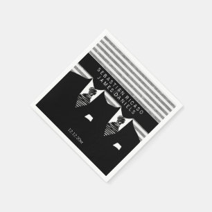 Servilleta De Papel Sr. y Sr. Suit y Boda negro de Ties Gay