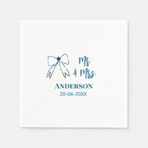 Servilleta De Papel Sr. y Sra. agregar nombre fecha de la boda favor d