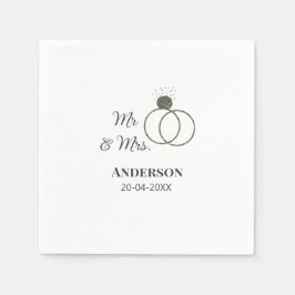 Servilleta De Papel Sr. y Sra. añada apellido fecha año de boda favor 