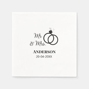 Servilleta De Papel Sr. y Sra. añada apellido fecha año de boda favor 