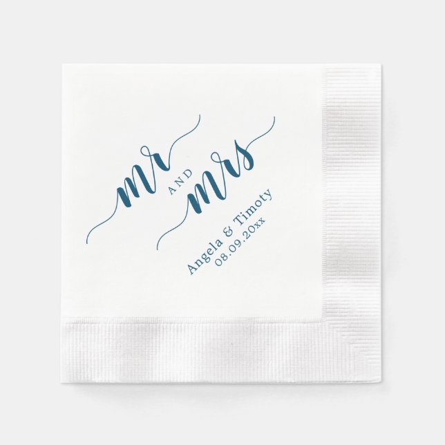 Servilleta De Papel Sr. y Sra. boda (Anverso)