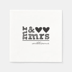 Servilleta De Papel Sr. y Sra. Boda Napkins