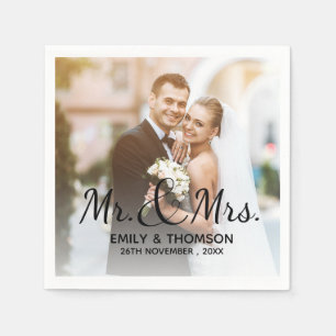 Servilleta De Papel Sr. y Sra. BODA Papel fotográfico Personalizad