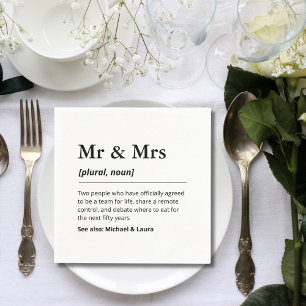 Servilleta De Papel Sr. y Sra. Boda Personalizado Definición moderna