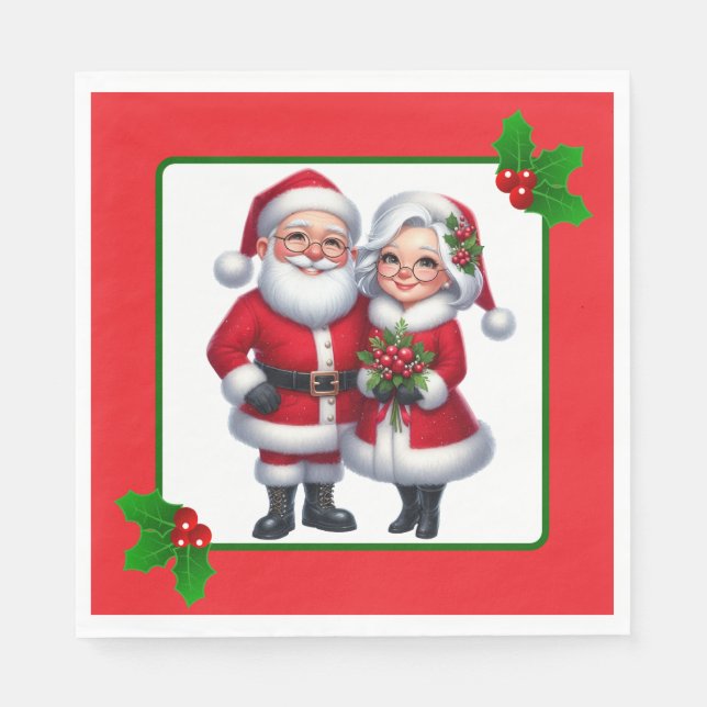 Servilleta De Papel Sr. y Sra. Claus (Anverso)