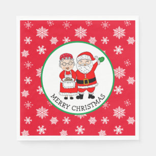 Servilleta De Papel Sr. y Sra. Claus, Santa Merry Christmas