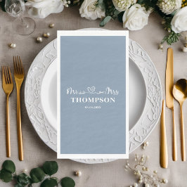 Servilleta De Papel Sr. y Sra. Elegant Simple | Azul agitado