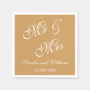 Servilleta De Papel Sr. y Sra. Napkins Gold Boda