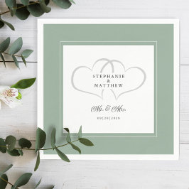 Servilleta De Papel Sr. y Sra. Sage Green Elegant Wedding Modas