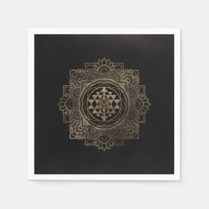 Servilleta De Papel Sri Yantra / Sri Chakra en loto dorado
