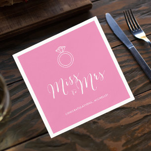 Servilleta De Papel Srta. Bridal Shower Napkin   Rosa