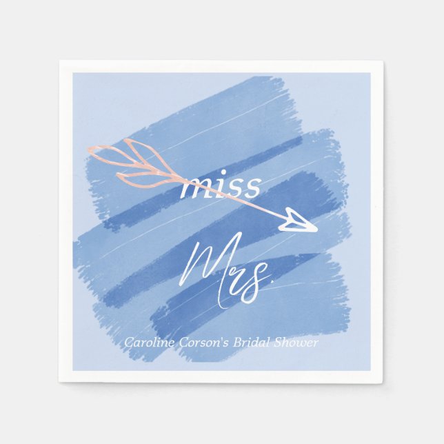 Servilleta De Papel Srta. Dusky Blue Paint Swash (Anverso)