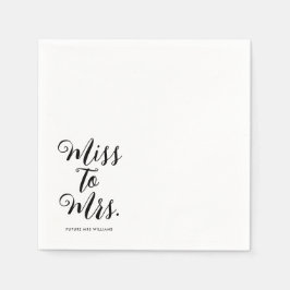 Servilleta De Papel Srta. Modern Bridal Shower Bachelorette