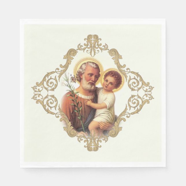 Servilleta De Papel St. Joseph Fathers Day Feast Napkins (Anverso)