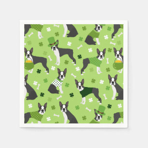 Servilleta De Papel St. Patrick's Day Boston Terrier