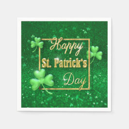 Servilleta De Papel St. Patrick's Day Gold Shamrock