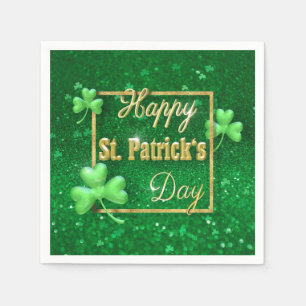 Servilleta De Papel St. Patrick's Day Gold Shamrock