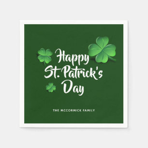 Servilleta De Papel St Patricks Day Green Shamrock Fiesta Personalizad