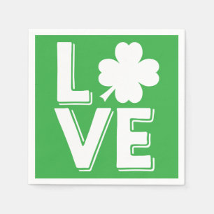 Servilleta De Papel St. Patrick's Day Irish Love Green Shamrock