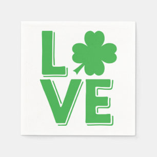 Servilleta De Papel St. Patrick's Day Irish Love Green Shamrock