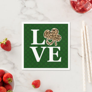 Servilleta De Papel St Patricks Day Leopard Love Shamrock