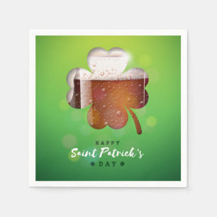 Servilleta De Papel St. Patrick's Day Shamrock Beer