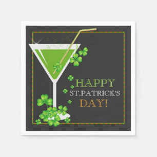 Servilleta De Papel St. Patricks Day Shamrock Cocktail Paper Napkins