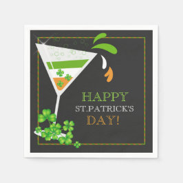 Servilleta De Papel St. Patricks Day Shamrock Cocktail Paper Napkins