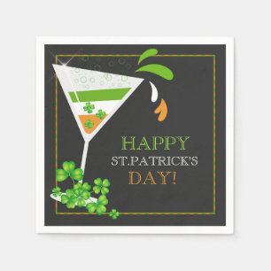 Servilleta De Papel St. Patricks Day Shamrock Cocktail Paper Napkins