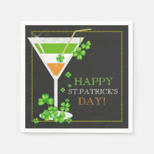 Servilleta De Papel St. Patricks Day Shamrock Cocktail Paper Napkins