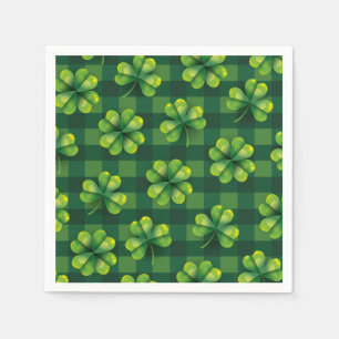 Servilleta De Papel St. Patrick's Day Shamrock Plaid