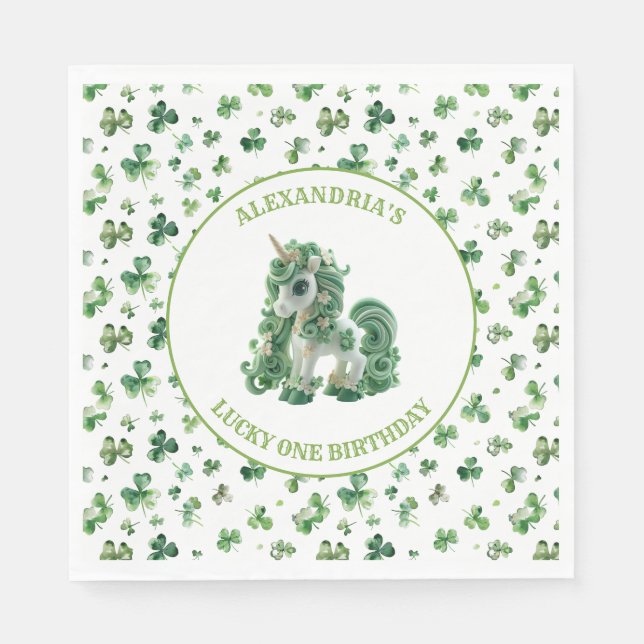 Servilleta De Papel St Patricks Lucky One Unicorn Paper Napkins (Anverso)