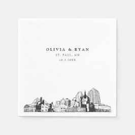 Servilleta De Papel St. Paul Skyline Boda Papel Cocktail Napkin