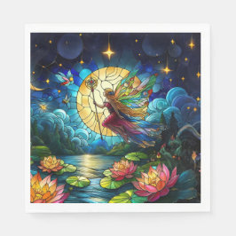 Servilleta De Papel Stained Glass Moonlight Flight Fairy 