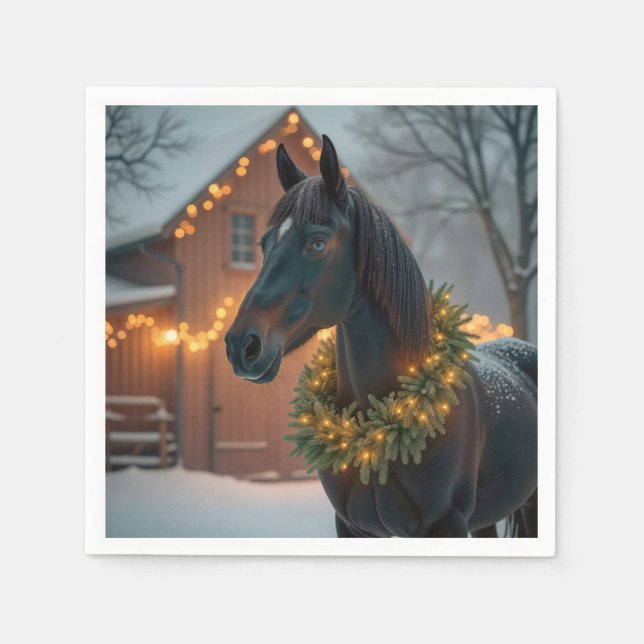 Servilleta De Papel Stallion Con Navidades Wreath (Anverso)