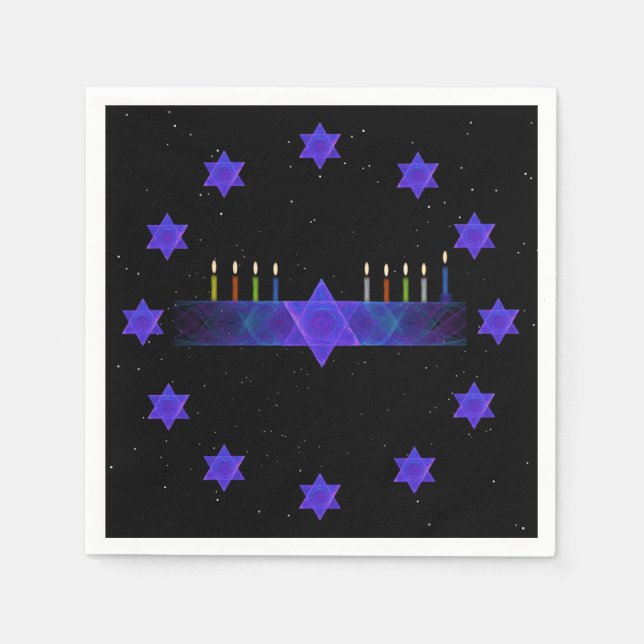 Servilleta De Papel Star Bar Menorah (Anverso)
