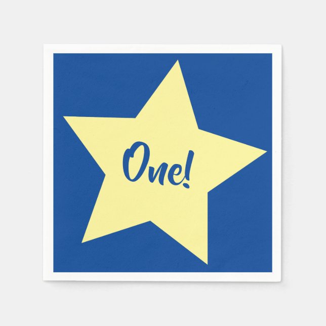 Servilleta De Papel Star Cute Kid's Birthday Party Space (Anverso)