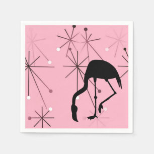 Servilleta De Papel Starburst Atómico de MidCentury Modern Flamingo Pi