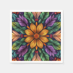 Servilleta De Papel Starburst radiante: Fantasía única amarilla y púrp