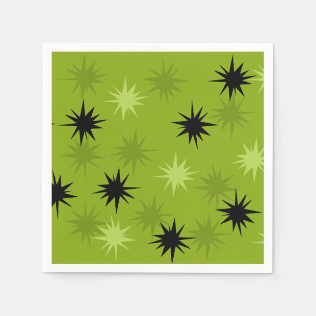 Servilleta De Papel Starburts Green Atómico Papel Cocktail Napkins (Anverso)
