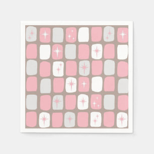 Servilleta De Papel Starburts Retro Rosa Papel Cocktail Napkins