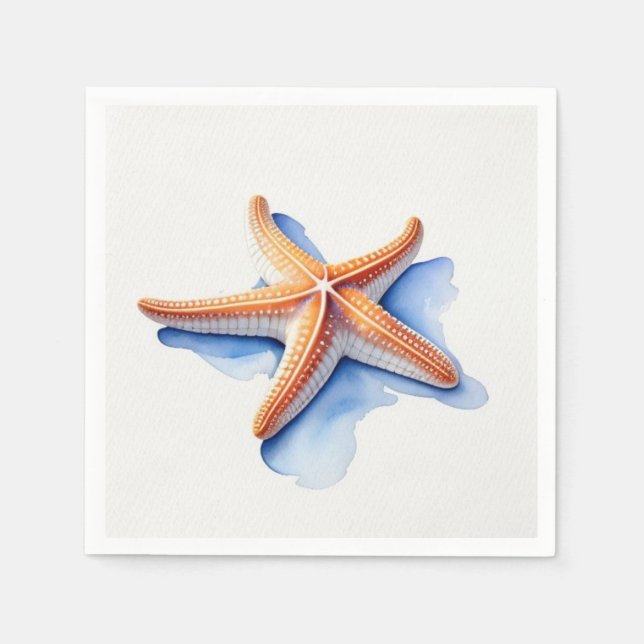 Servilleta De Papel Starfish and Blue SIlhouette (Anverso)