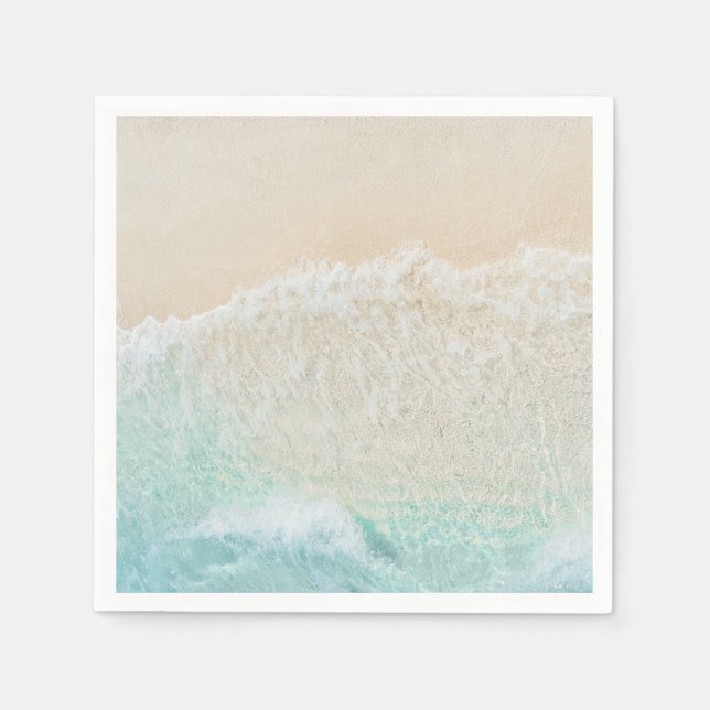 Servilleta De Papel Starfish and Shells Tropical Beach Bridal Shower (Anverso)